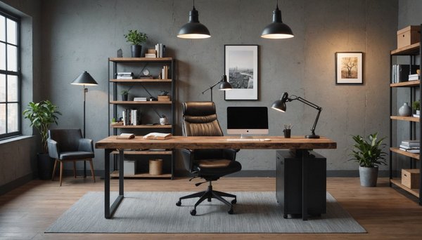 Optez pour un bureau style industriel en métal et bois moderne